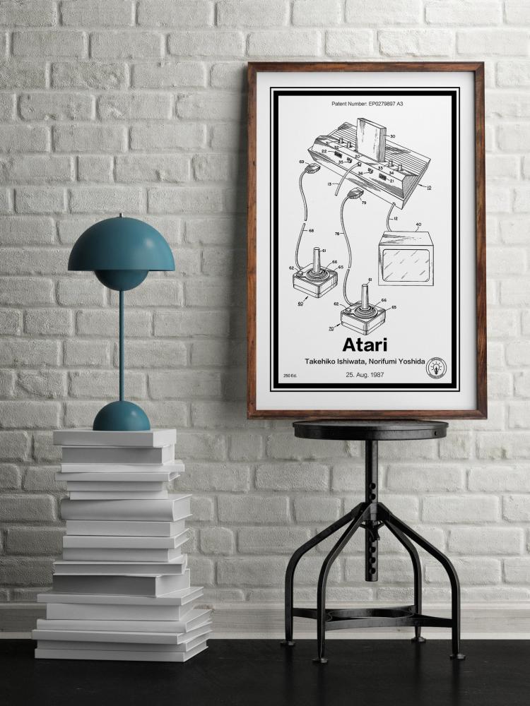 Atari Game Sytem Retro Patent Print Designs - Technology and Gadget patent prints you can hang on your wall