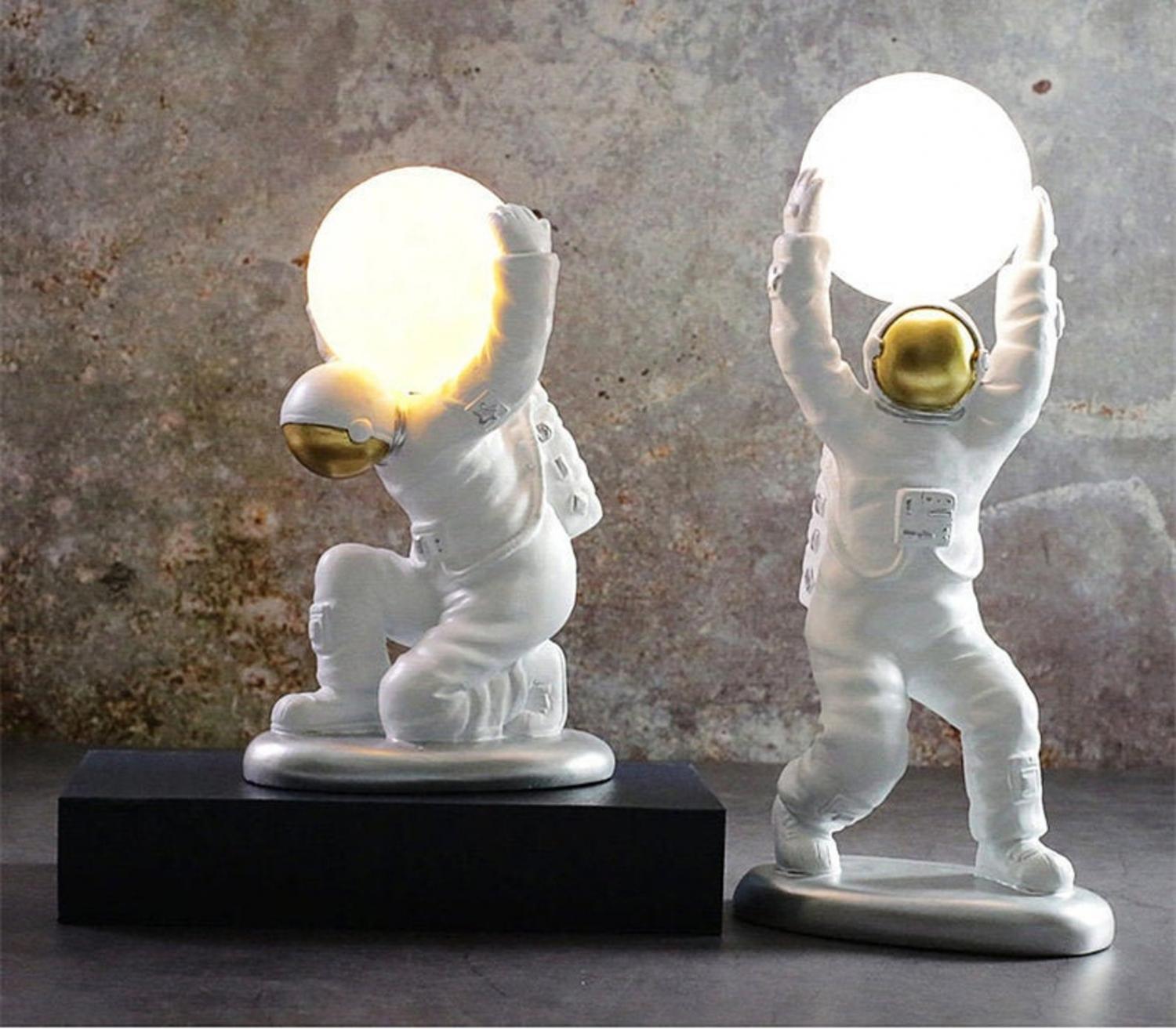 Retro Rocketship Desk Lamp Made From Pipes