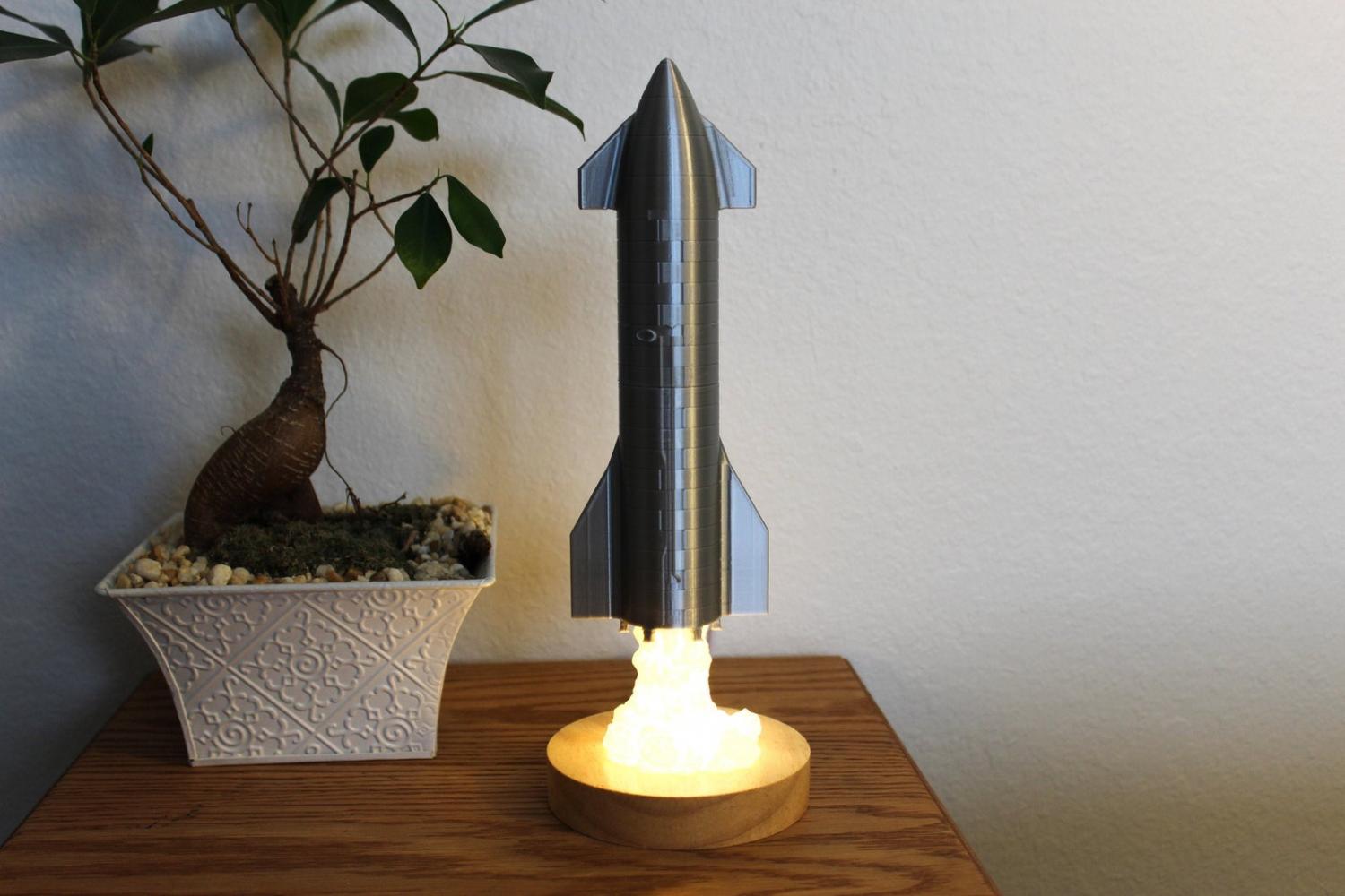 Retro Rocketship Desk Lamp Made From Pipes