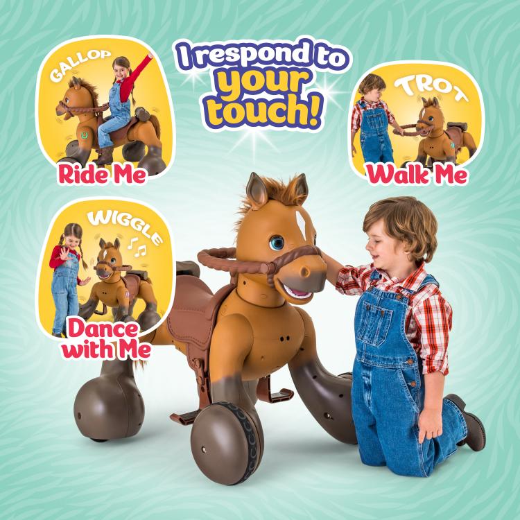 Rideamals - Interactive Pony Scooter - Ride-on Pony Scout dancing horse you can feed