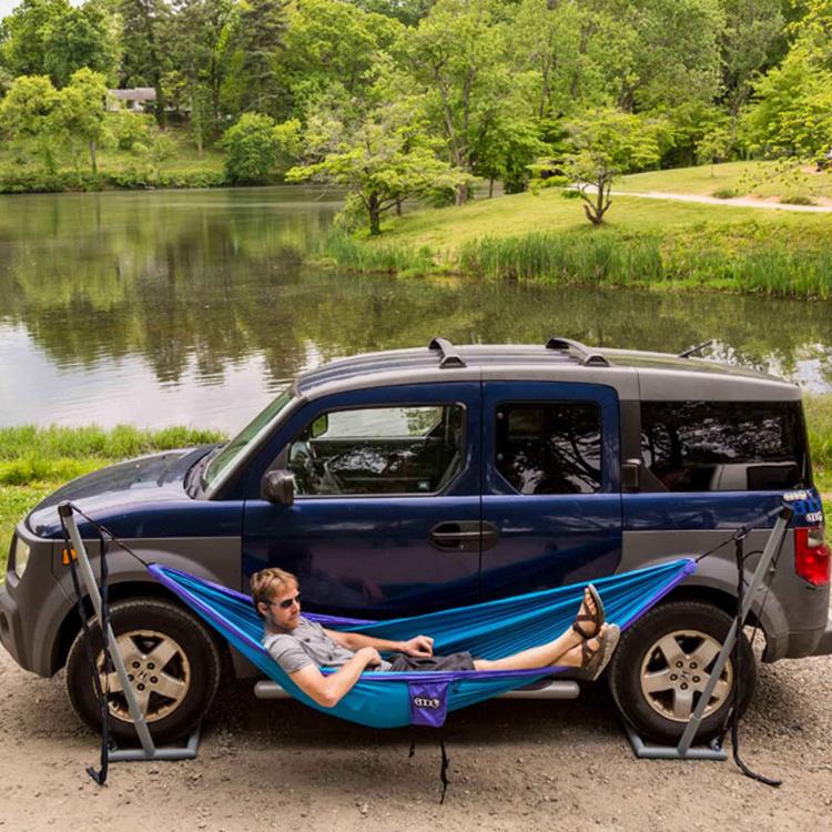 Roadie Hammock - Hammock Uses Car's Weight To Hold Up Hammock - Eagle's Nest Outfitters Car Hammock