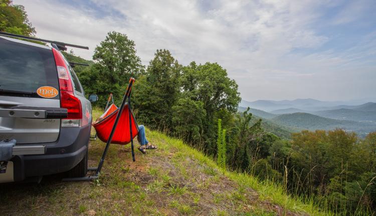 Roadie Hammock - Hammock Uses Car's Weight To Hold Up Hammock - Eagle's Nest Outfitters Car Hammock