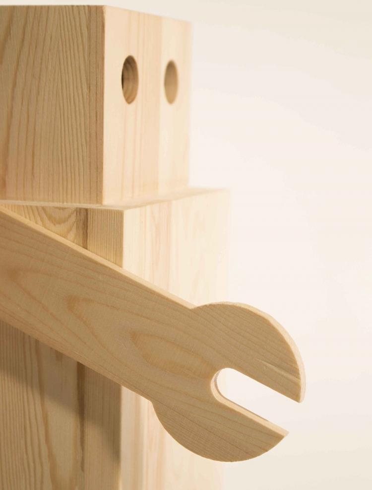 Robox Wooden Robot Wine Holder