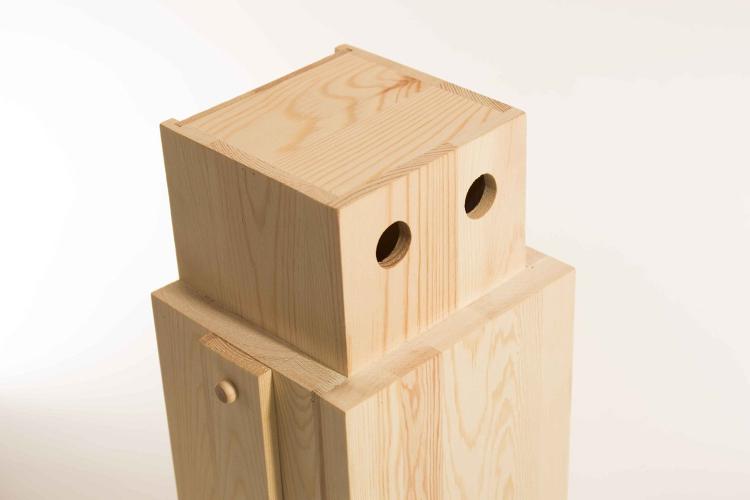 Robox Wooden Robot Wine Holder