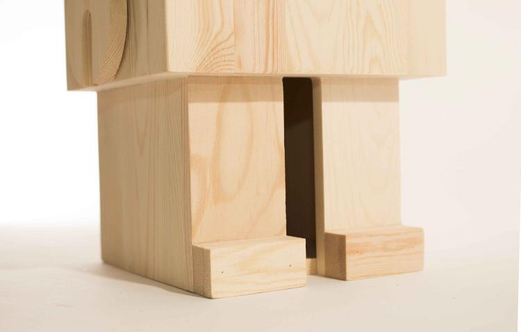 Robox Wooden Robot Wine Holder