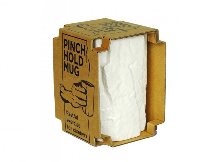 Rock Climbers Pinch Hold Coffee Mug - Rock cliff texture mug
