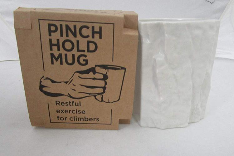 Rock Climbers Pinch Hold Coffee Mug - Rock cliff texture mug