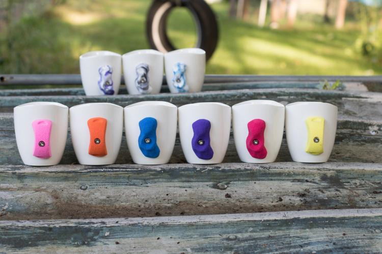 Rock Climbing Mug - Coffee Mug Made With Climbing Hold For Handle