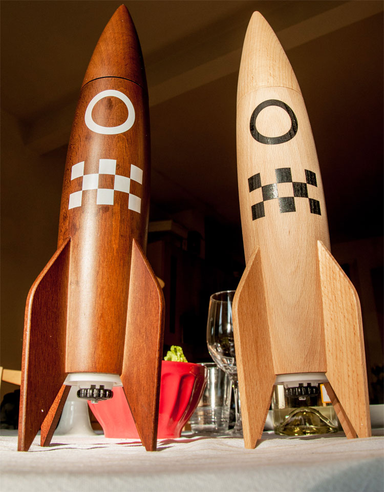 Rocket Ship Salt and Pepper Grinders