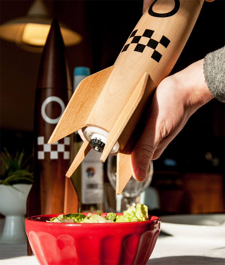 Rocket Ship Salt and Pepper Grinders