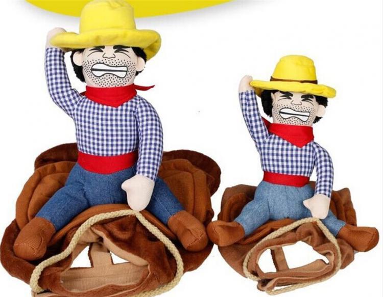 Rodeo Cowboy Dog Costume - Ride-em cowboy Halloween dog costume