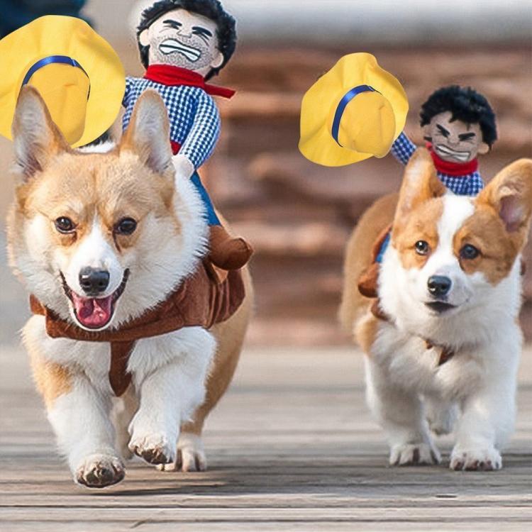Rodeo Cowboy Dog Costume - Ride-em cowboy Halloween dog costume