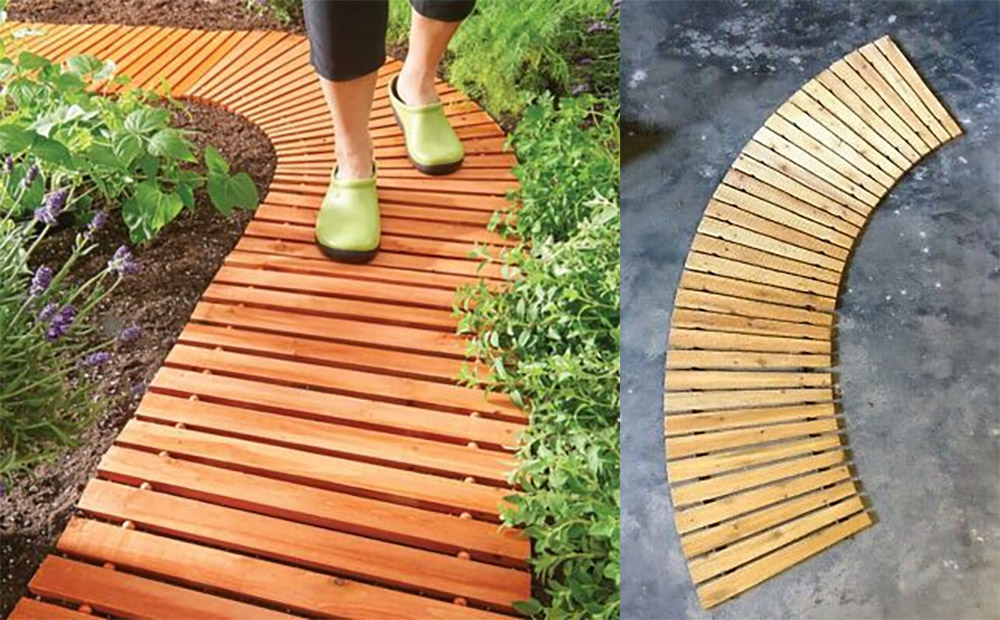 Roll-Out Wooden Walkway - Portable Roll-Out Straight Hardwood Pathway