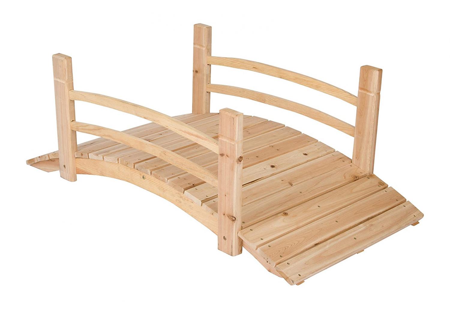 Wooden bridge for roll-out wooden pathway