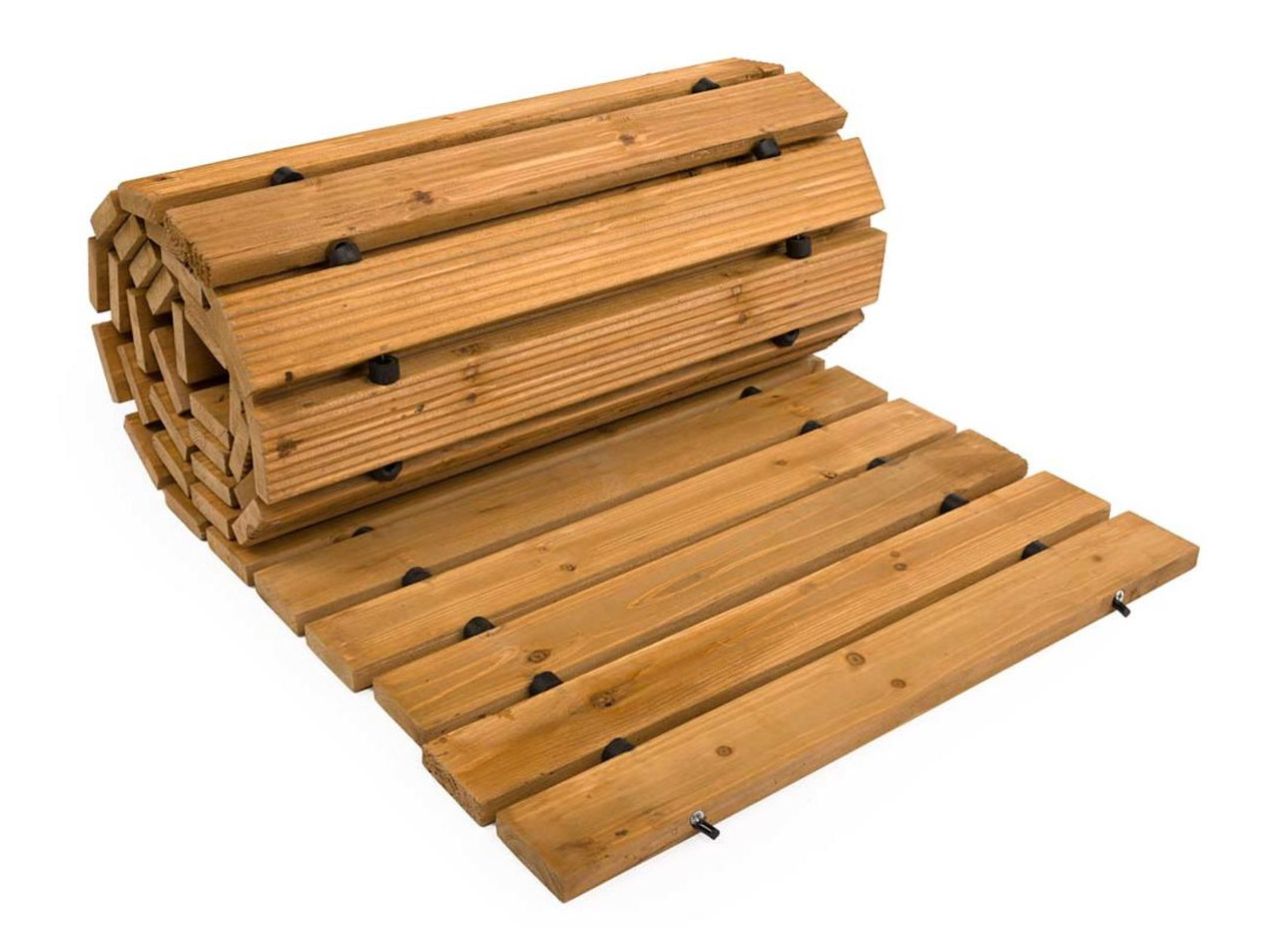 Roll-Out Wooden Walkway - Portable Roll-Out Straight Hardwood Pathway