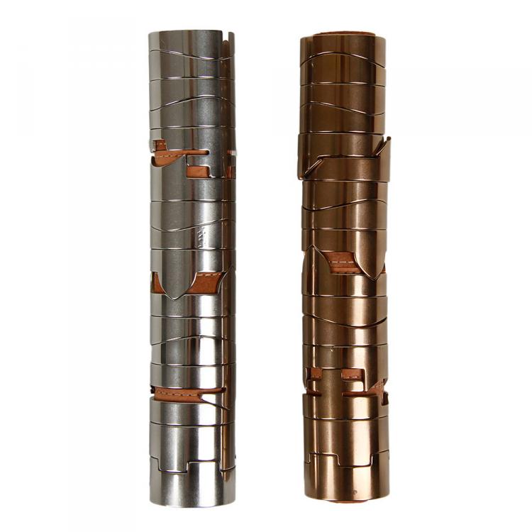 Classy Roll-Up Leather Chess Set - Stainless Steel Pieces