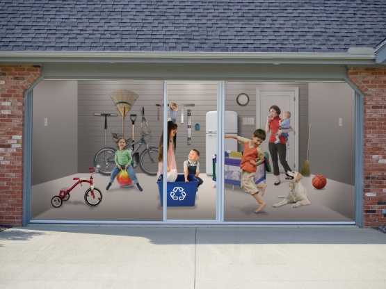 Rolling Mosquito Screen Attaches To Your Garage Door Track - Lifestyle screens garage door bug screen with sliding door