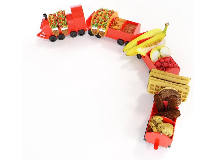 Rolling Taco Train Taco Holder - Locomotive taco holding train cars