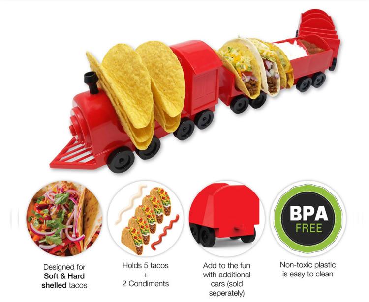 Rolling Taco Train Taco Holder - Locomotive taco holding train cars