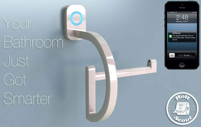 RollScout Toilet Paper Monitor - Smart toilet paper holder notifies you when running low