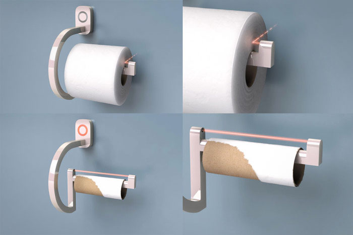 RollScout Toilet Paper Monitor - Smart toilet paper holder notifies you when running low