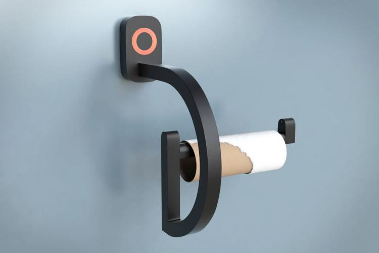 RollScout Toilet Paper Monitor - Smart toilet paper holder notifies you when running low