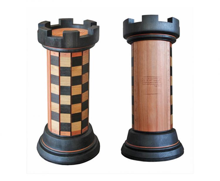 Rook Tower Pack-away Wooden Chess Board - Rook piece shaped wooden chess board - beautiful design wooden chess board with flexible board