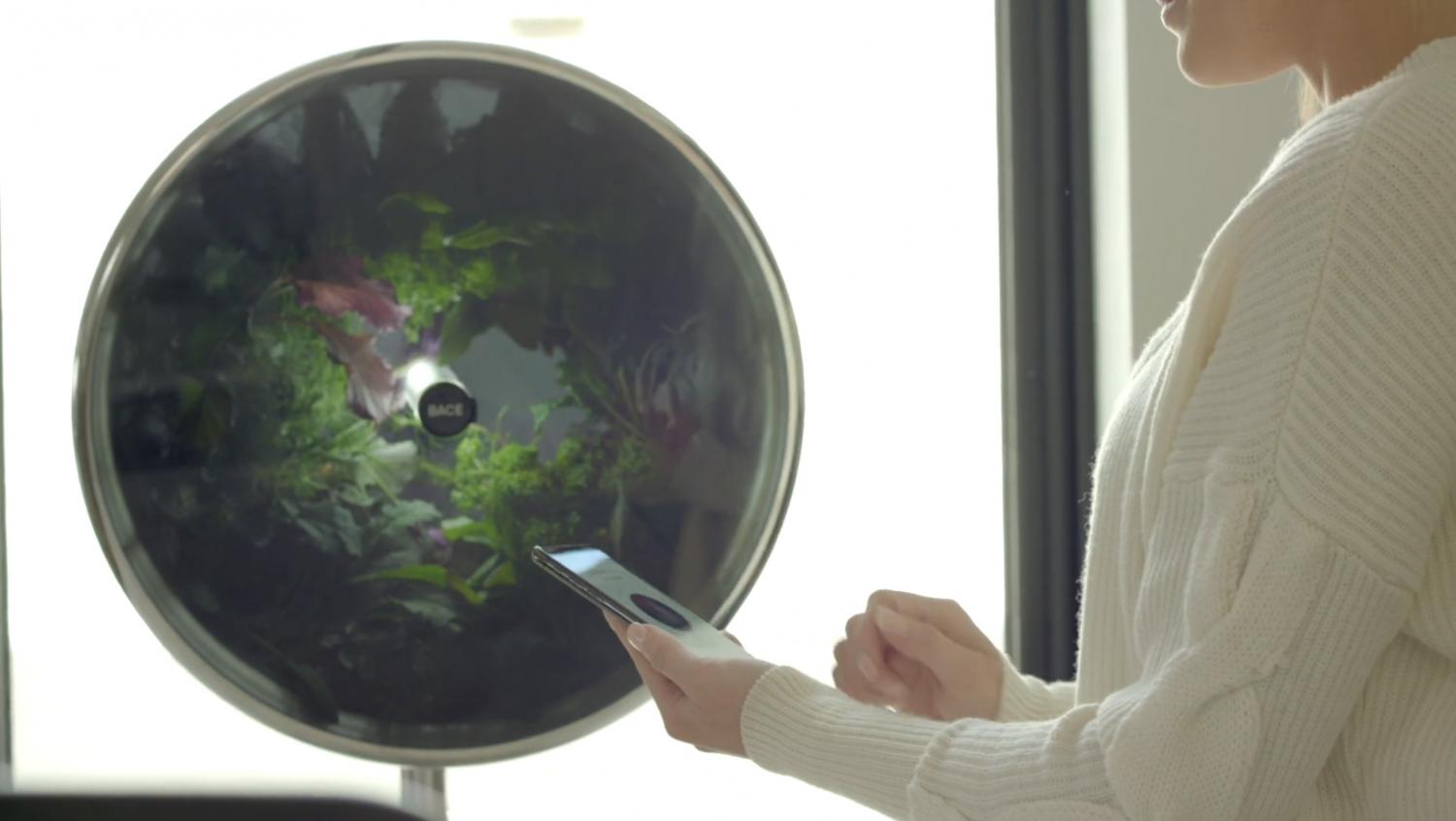 Rotating NASA-Inspired Indoor Garden Provides Full Garden In Just 1.7 Feet - Rotofarm modern futuristic cylinder garden