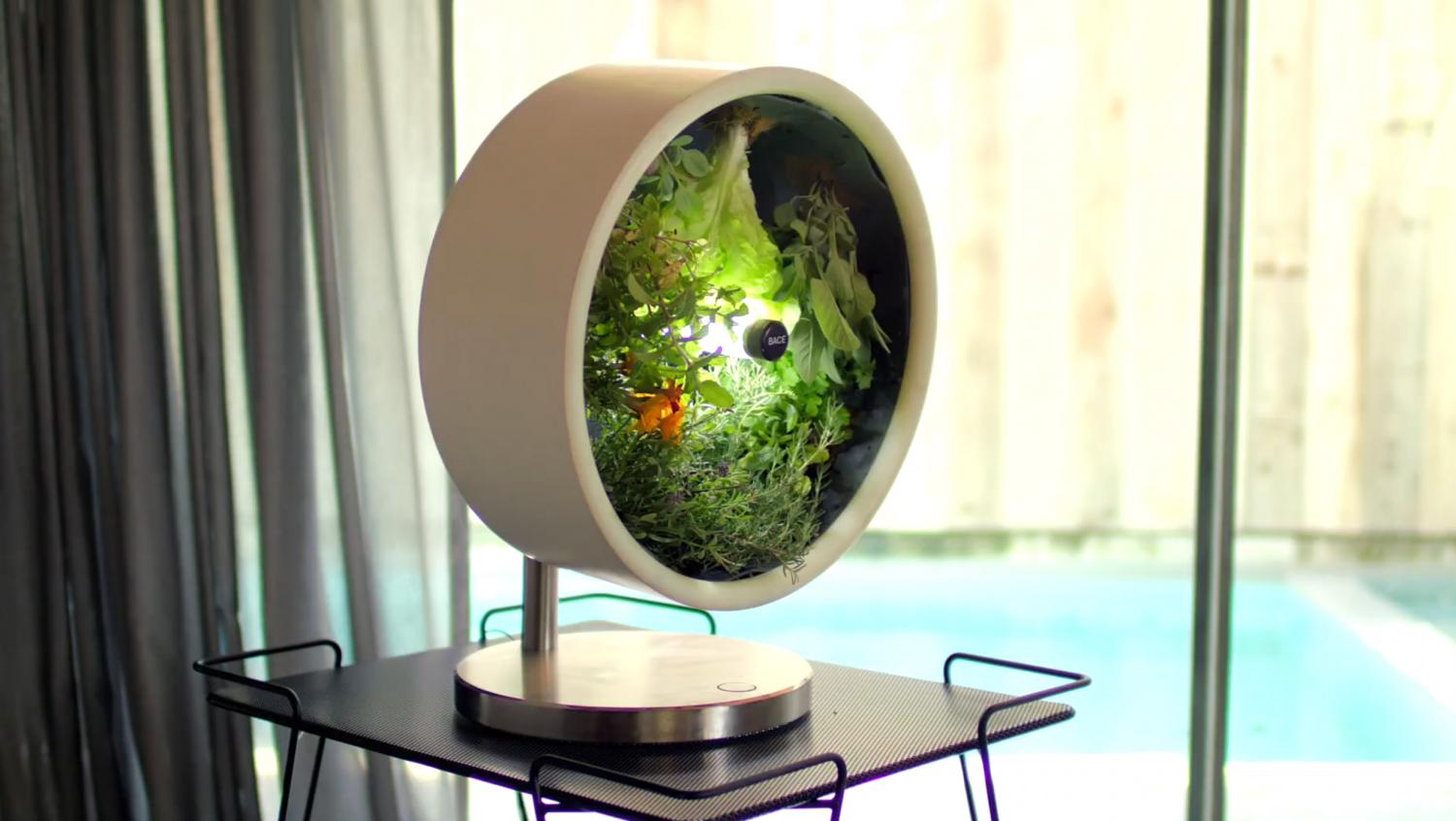 Rotating NASA-Inspired Indoor Garden Provides Full Garden In Just 1.7 Feet - Rotofarm modern futuristic cylinder garden