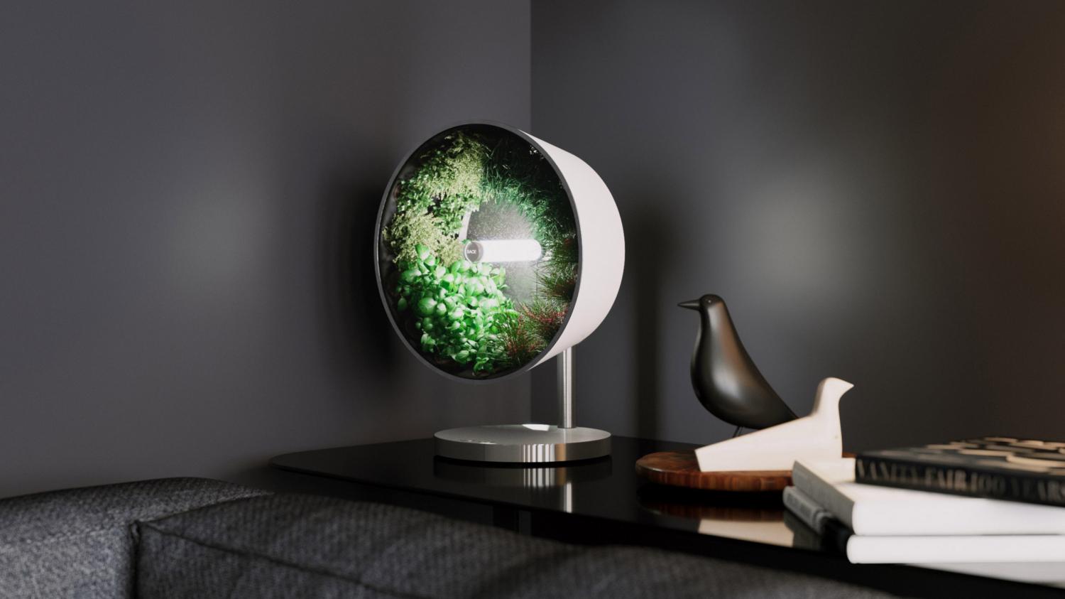 Rotating NASA-Inspired Indoor Garden Provides Full Garden In Just 1.7 Feet - Rotofarm modern futuristic cylinder garden
