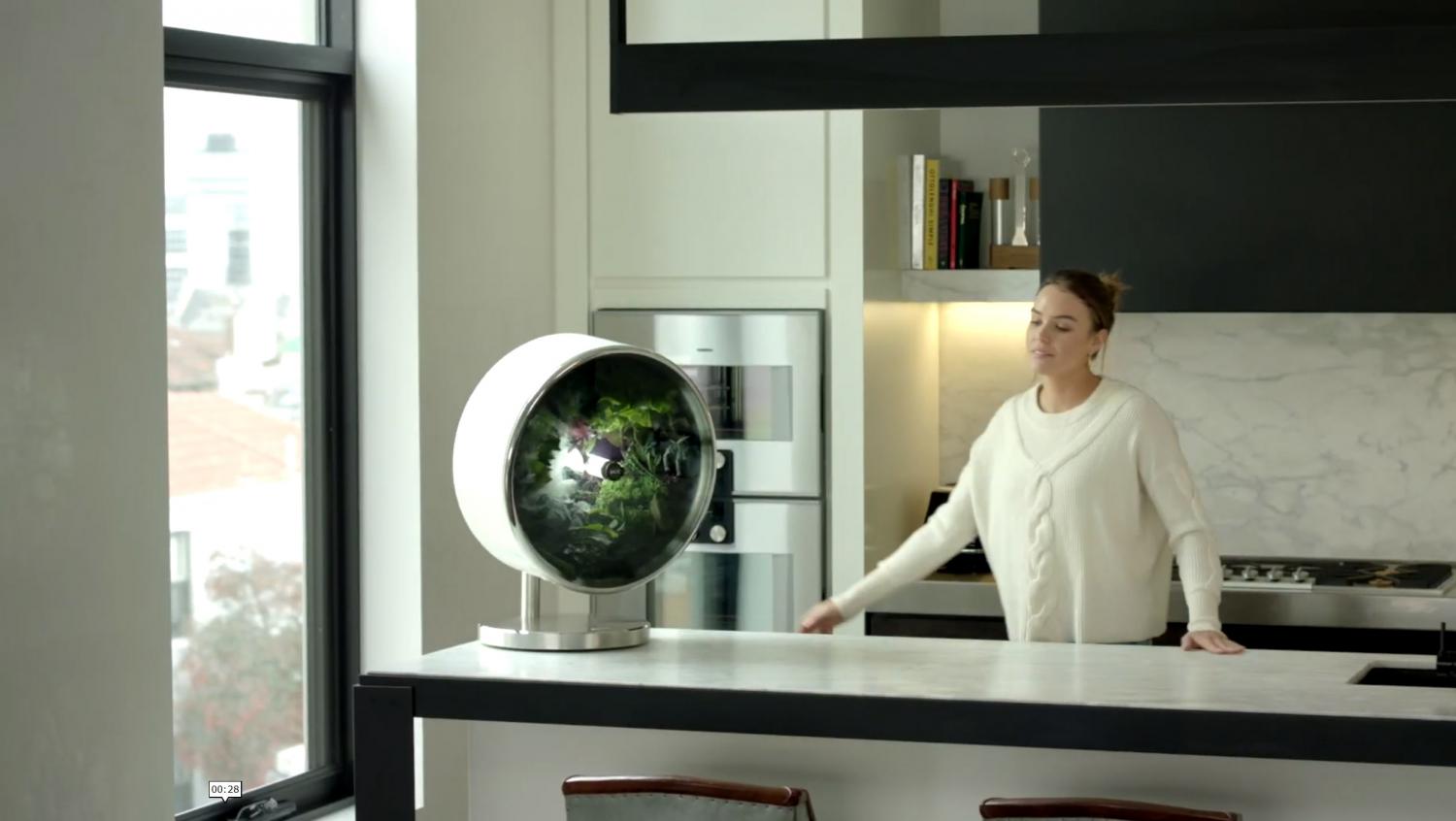 Rotating NASA-Inspired Indoor Garden Provides Full Garden In Just 1.7 Feet - Rotofarm modern futuristic cylinder garden
