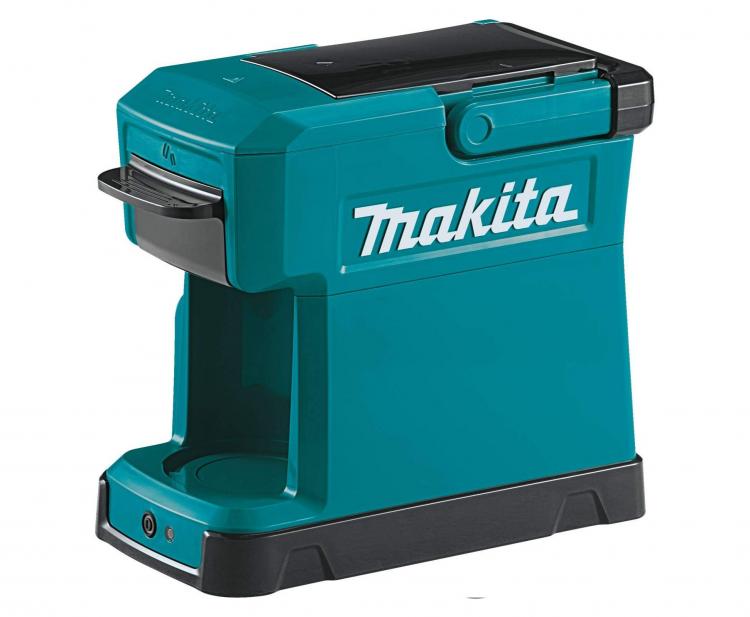 Makita Ultra-rugged  portable job site coffee maker is powered by power tool batteries - Construction site coffee maker