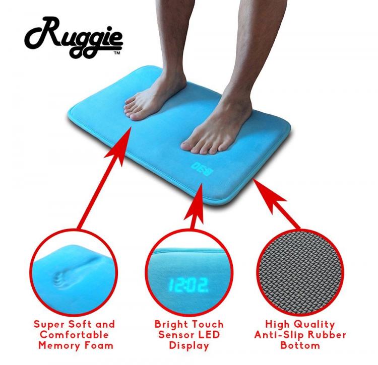 Ruggie Floor Mat Alarm Clock - Rug alarm clock - Must step on it for 3 seconds to turn off alarm