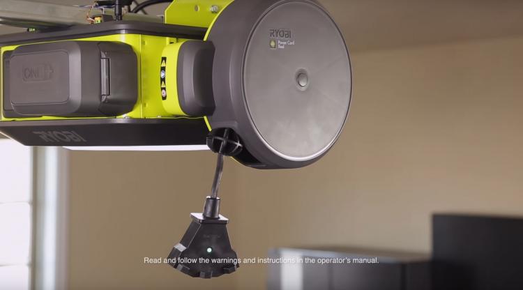 Ryobi Ultra-Quiet Garage Door Opener With Smart Phone Capabilities - Smart Ultimate Garage Door Opener - Extendable power cord module