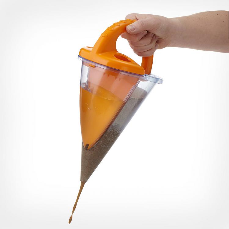 Sand Funnel Mixes Water and Sand