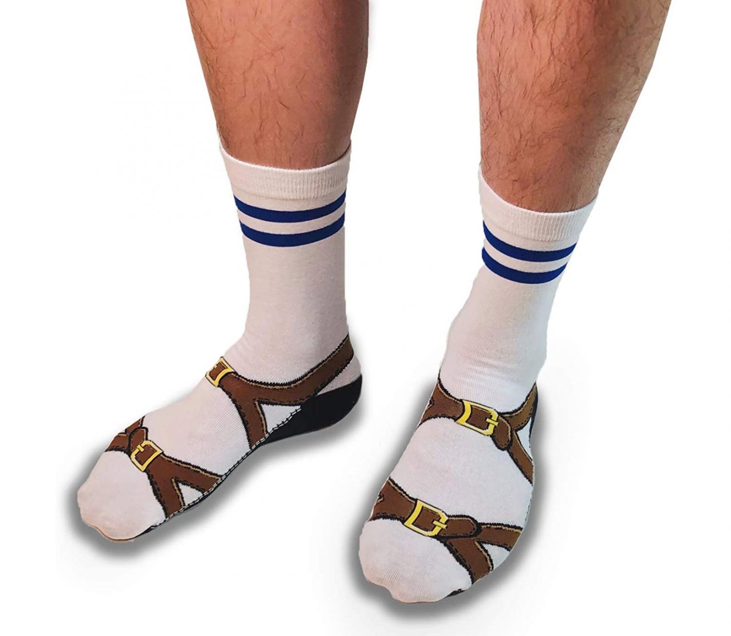 Sandal Socks Make It Look Like You're Wearing Birkenstock Sandals - Fake funny sandal socks