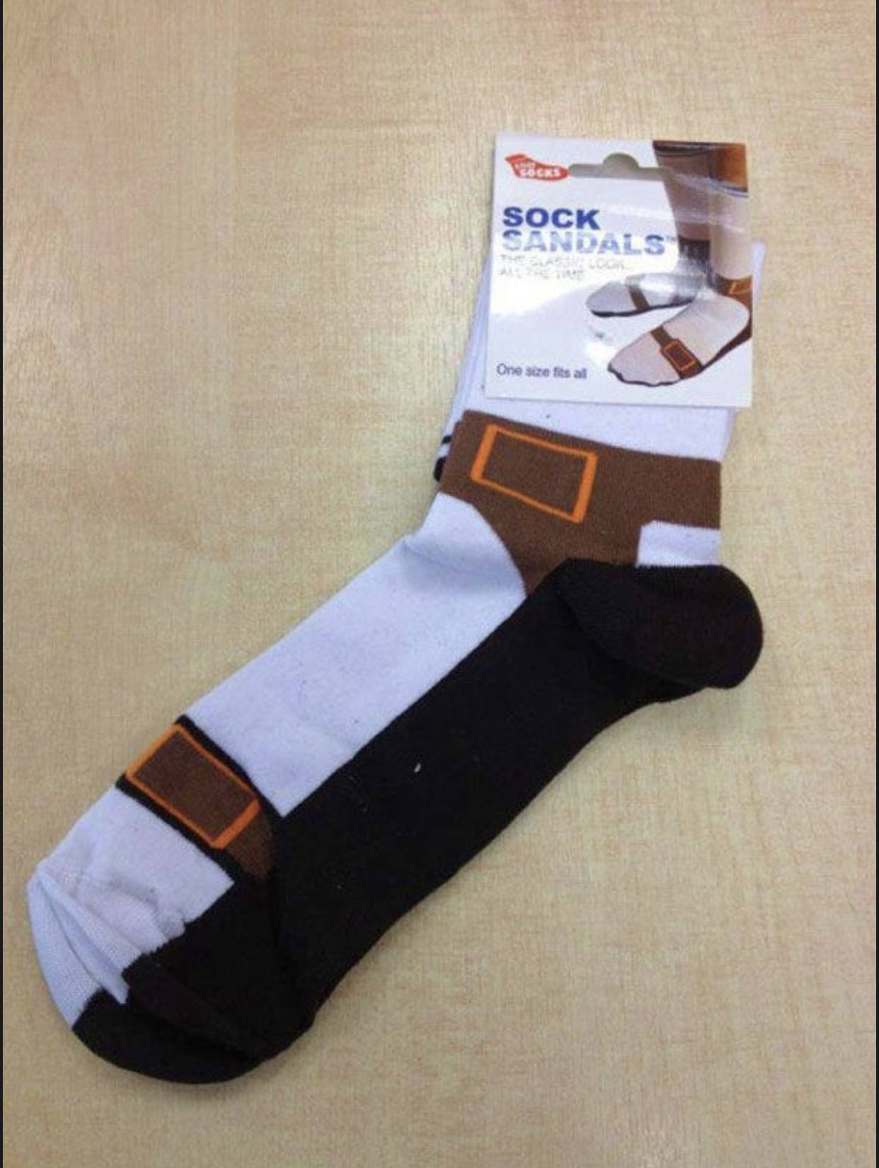 Sandal Socks Make It Look Like You're Wearing Birkenstock Sandals - Fake funny sandal socks