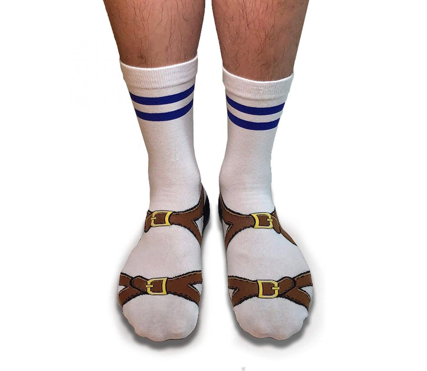 Sandal Socks Make It Look Like You're Wearing Birkenstock Sandals - Fake funny sandal socks