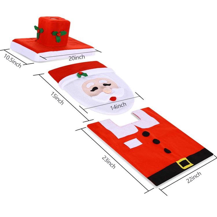 Santa Toilet Seat Cover - Funny Santa Toilet Decorations