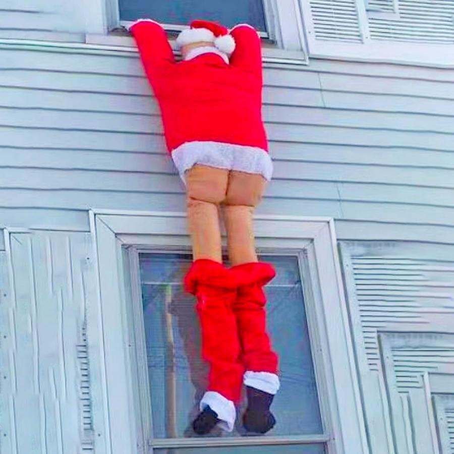 Santa With Pants Down Outdoor Christmas Decoration