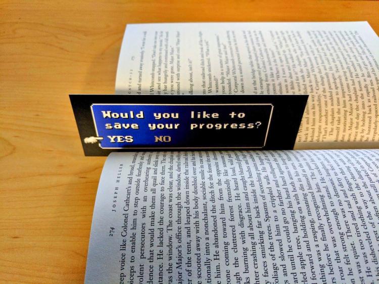 'Save Your Progress?' Geeky Video Game Bookmark - Final Fantasy video game themed bookmark