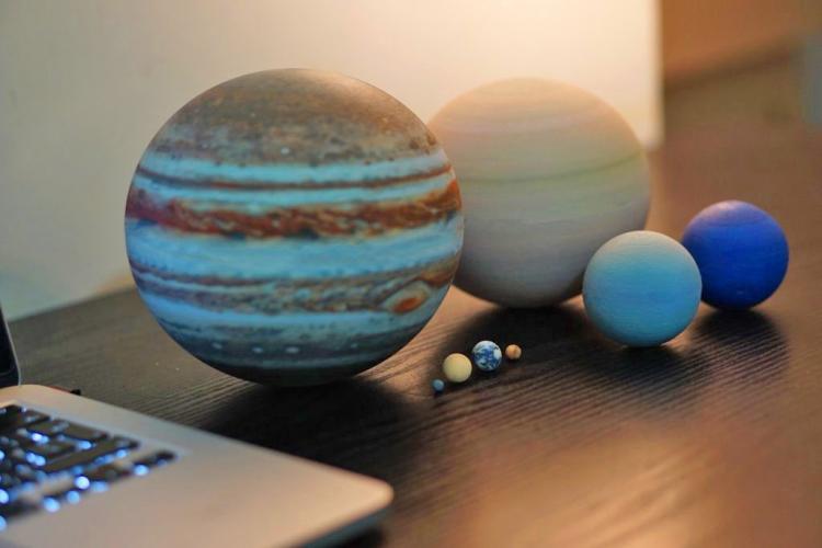 Scaled Replica Of the Solar System Planets - 3D printed replica of planets to scale