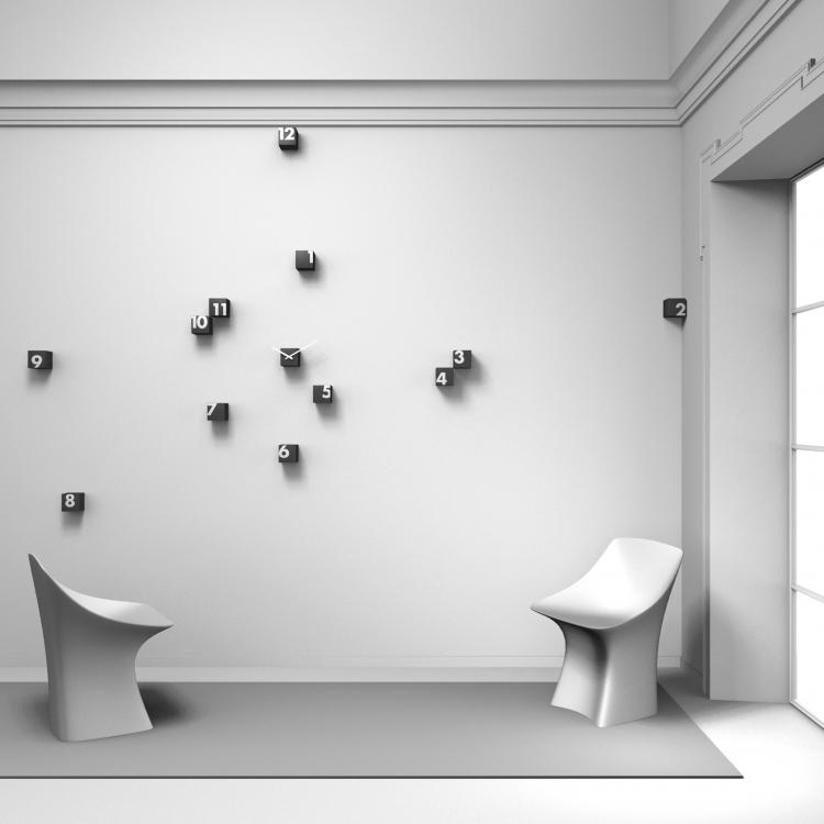 RND_TIME - Scattered Numbers Wall Clock
