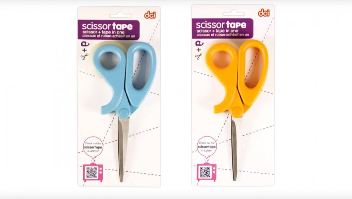 Scissors Tape Combo Gift Wrapping Tool - Roll of tape built into scissors