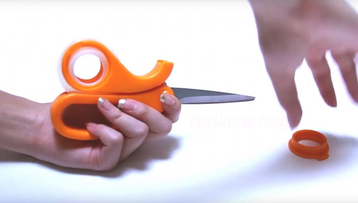 Scissors Tape Combo Gift Wrapping Tool - Roll of tape built into scissors