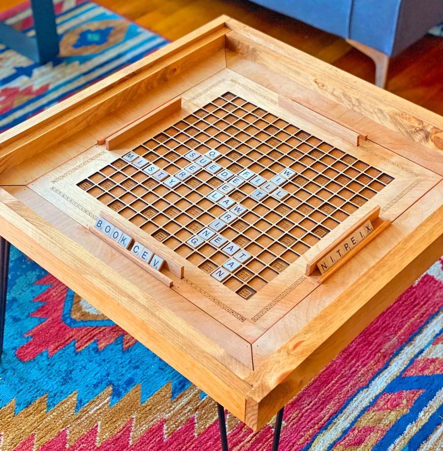 Wooden Scrabble Coffee Table