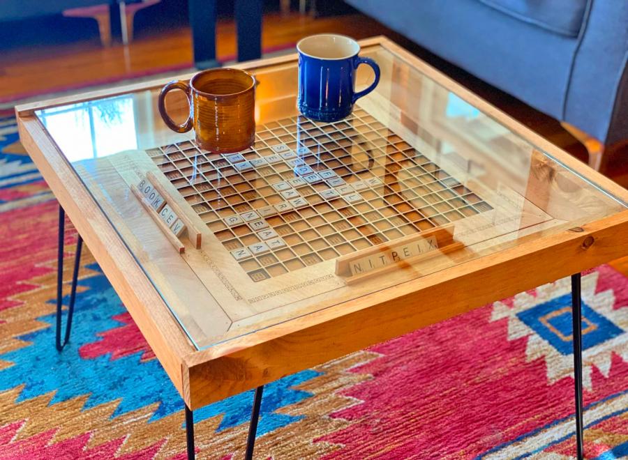 Wooden Scrabble Coffee Table