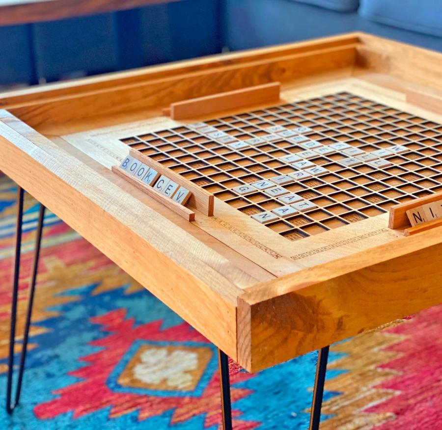 Wooden Scrabble Coffee Table