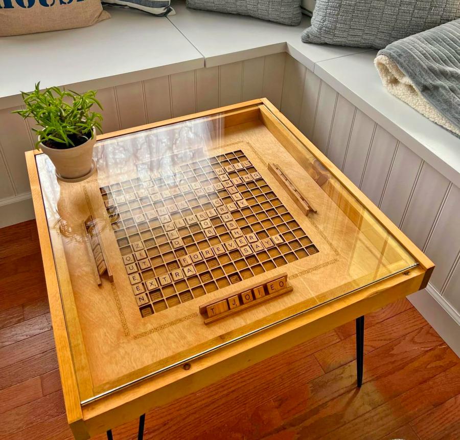 Wooden Scrabble Coffee Table