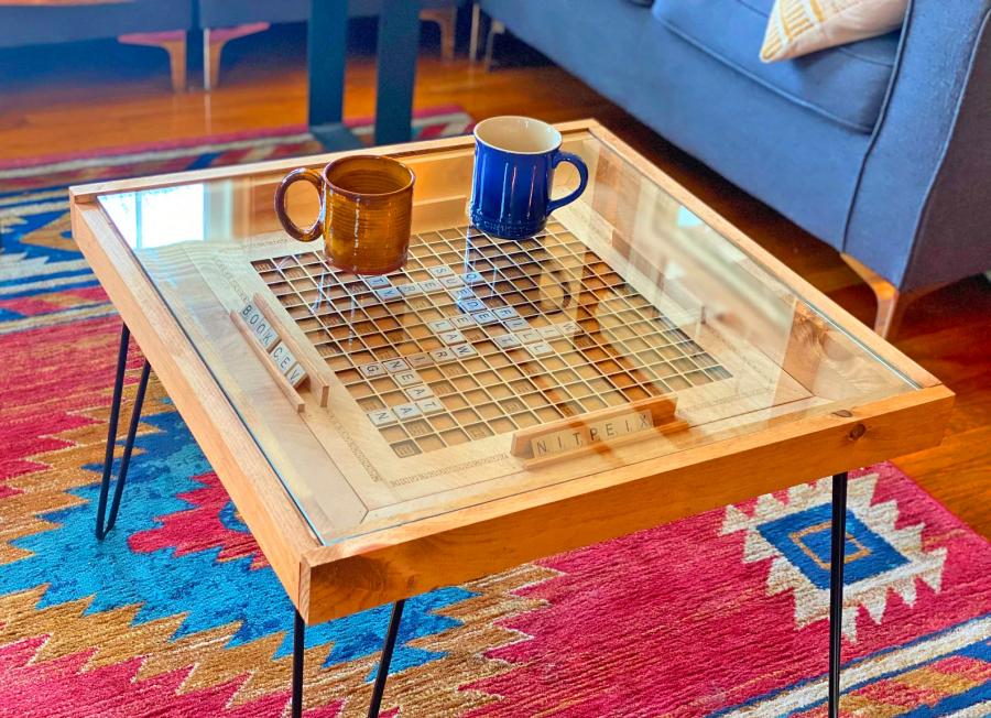 Wooden Scrabble Coffee Table